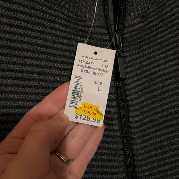 Joseph Abboud Merino Wool Blend Zip Up Sweater - Picture 6 of 6